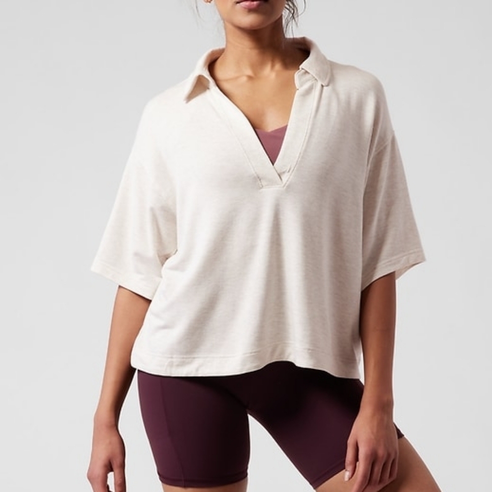 Athleta Westwood Sweatshirt Tee Off White Modal Soft Stretch Loungewear Size 3X